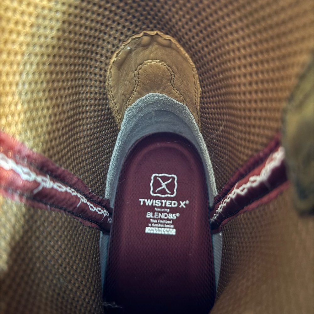 Twisted X Brown and Tan Leather Boots size 10D - Picture 5 of 6